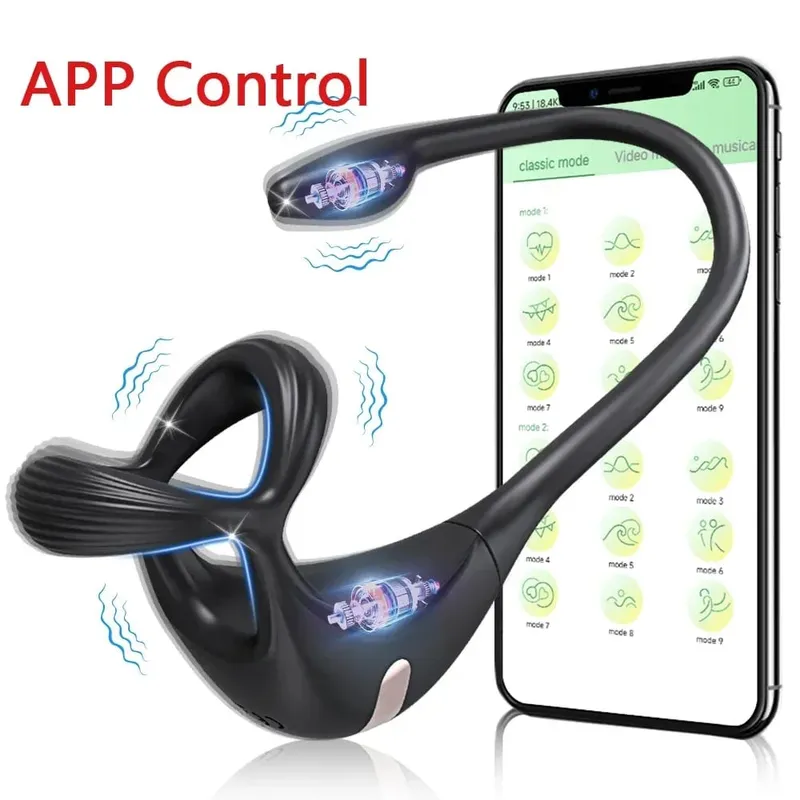Plug anal avec contrôle par application, anneau pénien, masseur de prostate vibrant pour hommes débutants, vibrateur anal, plug anal pour jouet sexuel gay pour hommes de 18 ans et plus