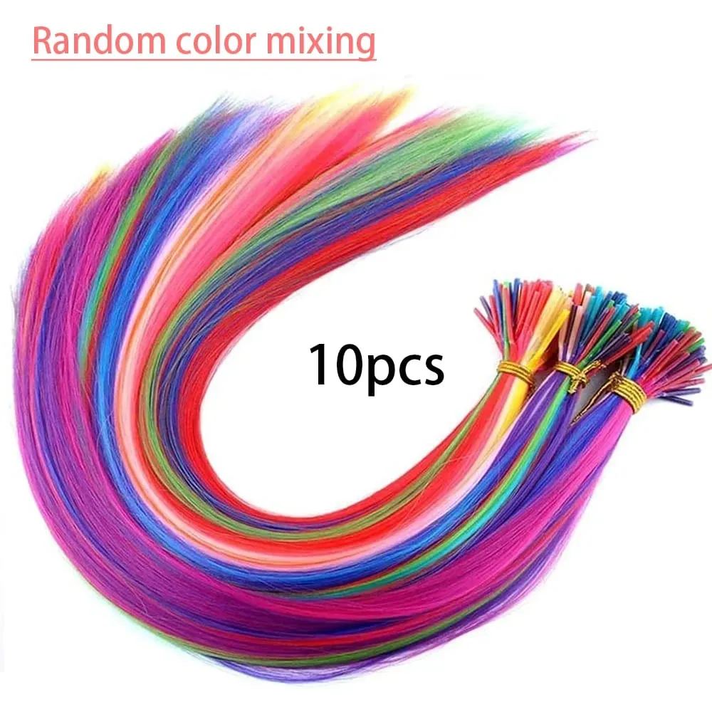 Estensioni per capelli sintetici colorati con punta I, capelli lisci, 16 pollici, per donne, ad alta temperatura, 10 fili/confezione di colori — image 22