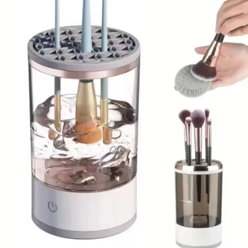 Bærbar USB genopladelig elektrisk makeupbørstemaskine Effektiv automatisk til hjemmerejser Kosmetiske børster Dybde rengøringsværktøjer — image 6