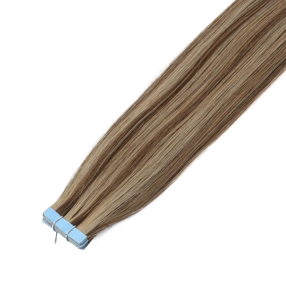 PU Seamless Tape in Human Hair Extensions Silky Straight Remy Skin Weft Tape Hair Extension 12-20 inch 20pcs/pack 1B Natural Black 30g for Add Volume
