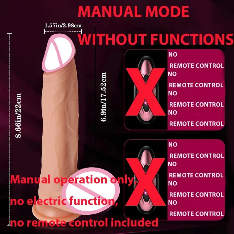 Dildo - 9.0 inch Telescopic Dildo Vibrator Sex Toy - with 10 Insertion And 10 Vibration And Heating Modes Realistic Dildo for G-Spot Anal Stimulation Silicone Dildo Remote Control Female Couple Adult Sex Toy — image 13