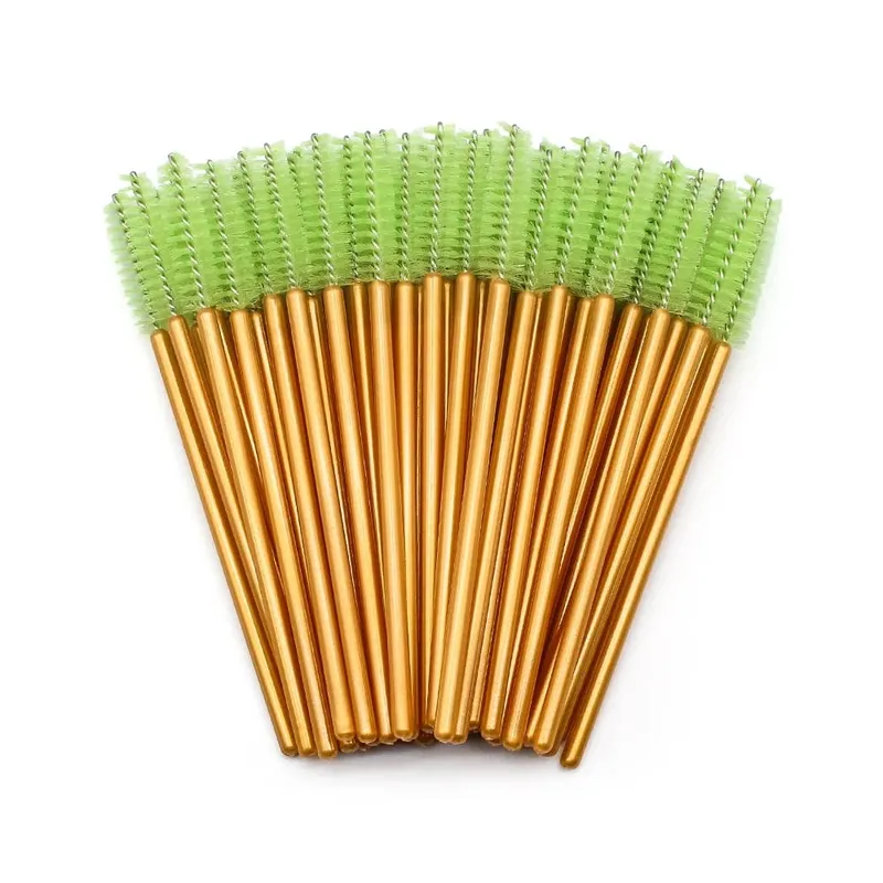 50Pcs Disposable Eyelash Makeup Brush Mascara Wands Gold Mini Eye Lash Brushes Short Eyebrow Comb Eyelashes Extension Tool — image 18