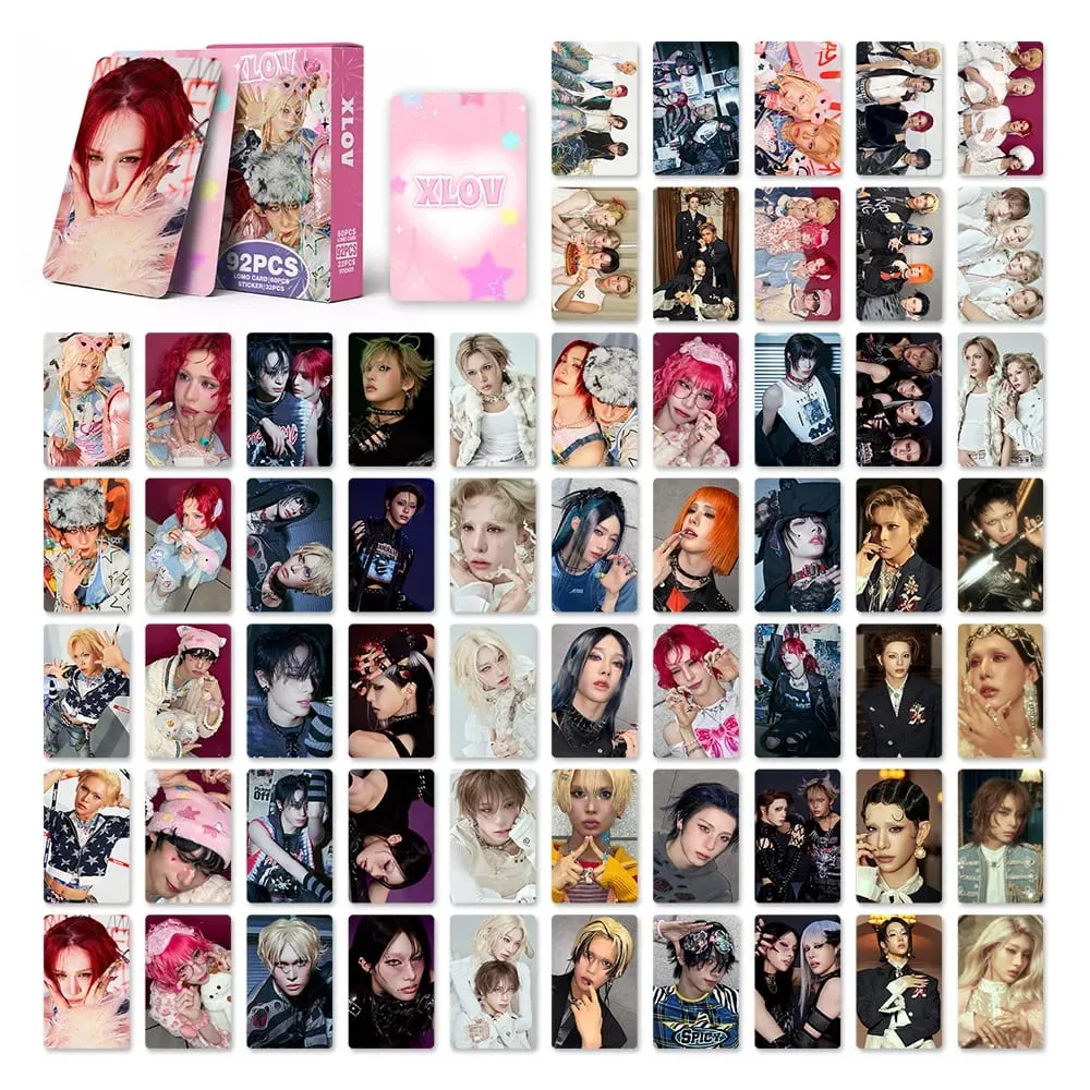 92Pcs/Set Idol XLOV New Mini 2 Album I God Periphery Lomo Cards And Stickers Postcards WUMUTI RUI HARU HYUN Fans Gift Collection — image 4