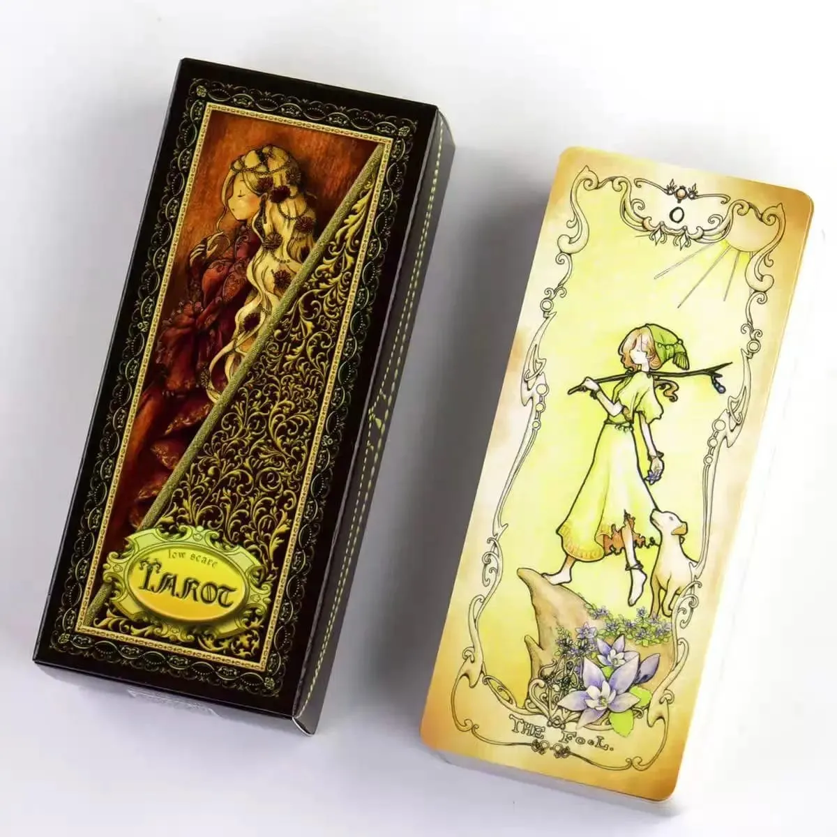 Low Scare Tarot Cards 78PCS Anime Fairy Tale Deck Kawaii Cute Oracle Divination Beginner Friendly Witchcraft Spirit Board Game