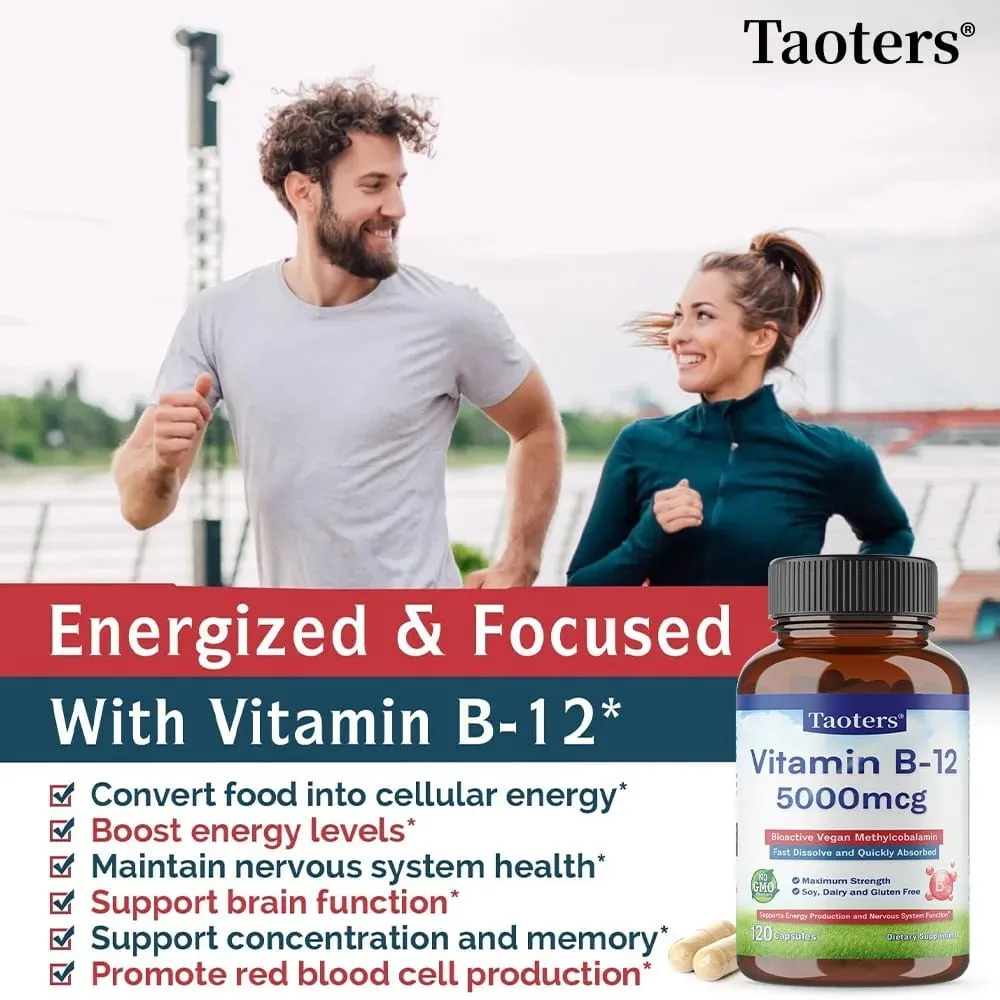 Vitamin B12 5000 Mcg - Supports Heart Health Nervous System Promotes Metabolism Increases Energy Levels Relieves Fatigue — image 6