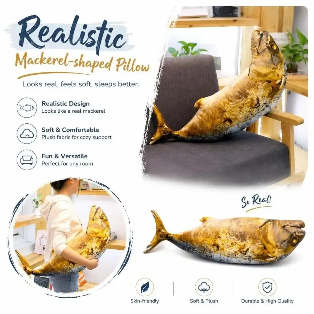 Gifts Realistic Mackerel Plush Pillow Plush Soft Stuffed Fish Plush Toy Mackerel-shaped Cat Toy Home Decor — image 5