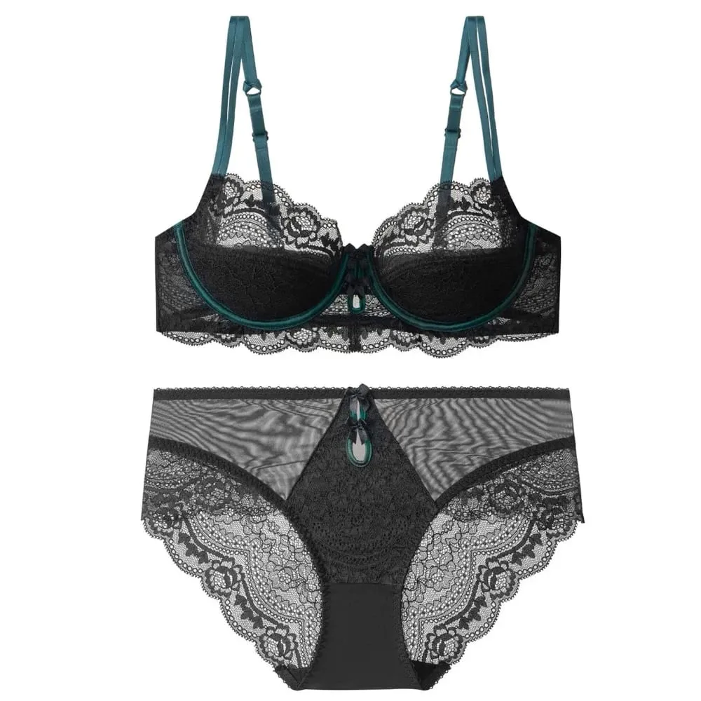 Women Sexy Red Lace Bra French Ultra Thin Minimizer Non Wired Breathable Brassiere Large Bust Reduce Underwear 32‑42 — image 2