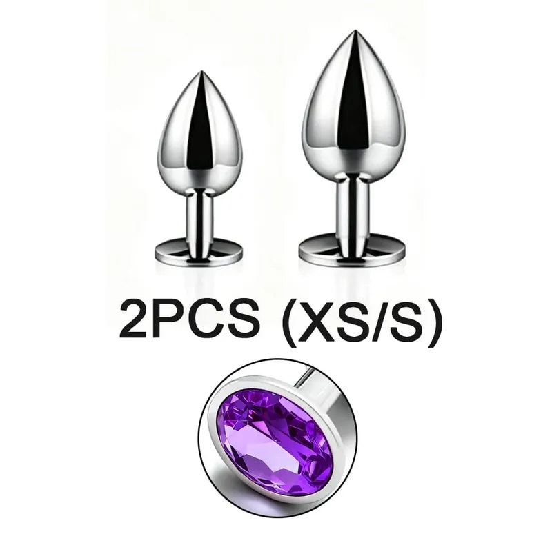 Metal Anal Plug 5 Size Butt Plug Butt Toy Adult Game Masturbator Anal XS/S/M/L/XL Diamond Sex Toy for Adult Products — image 8