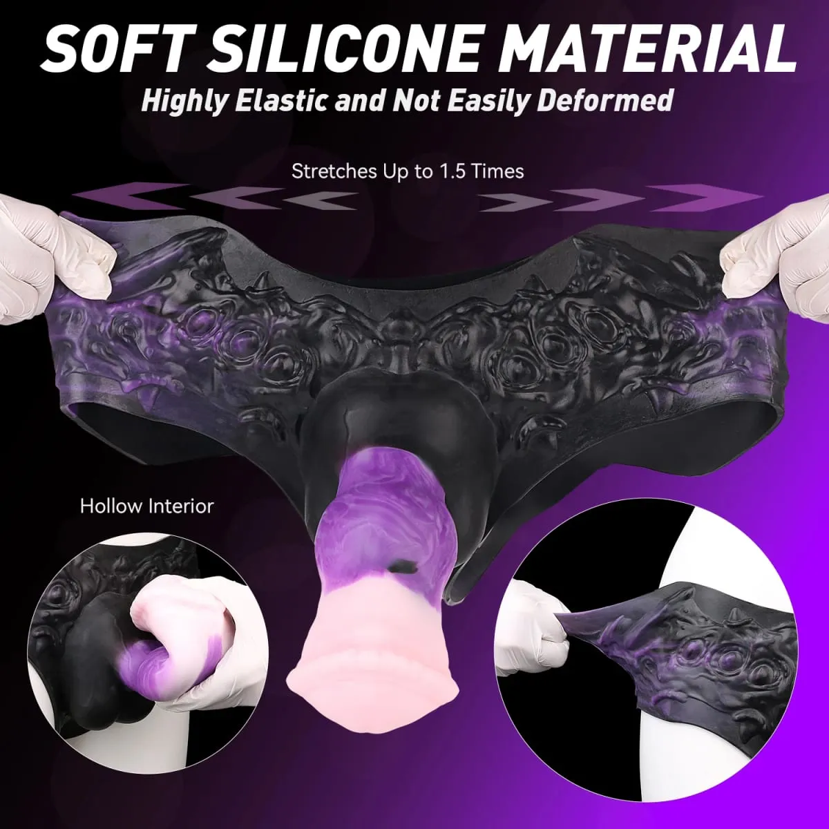 3D Horse Penis Shaped Wearable Cock Sleeve Gradient Color Skin-Friendly Liquid Silicone Adult Couple Intimate Sex Toys — image 6