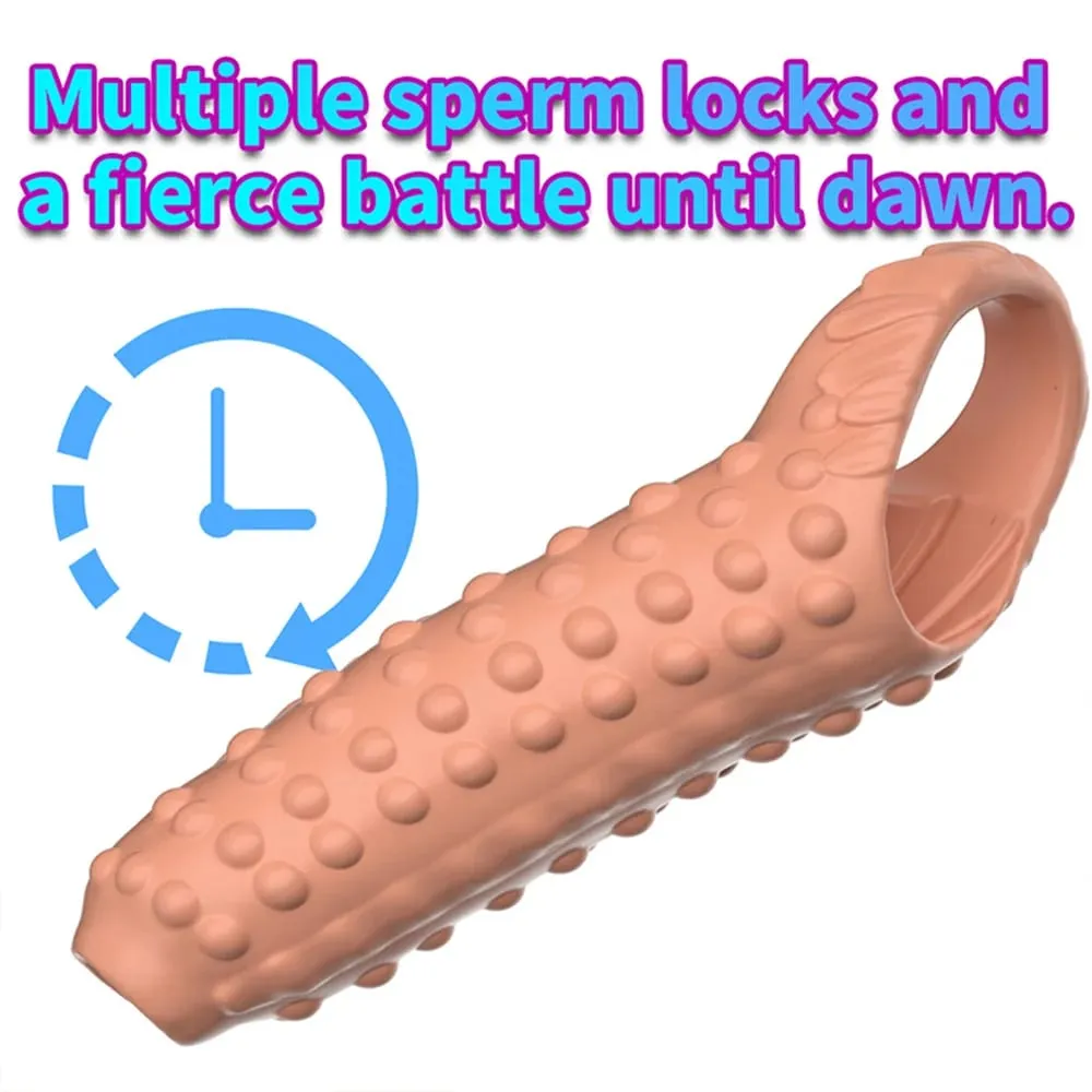 Lock Penis Ring Extension Sleeve Reusable Cock Rings Delay Ejaculation Condoms Male Penis Sex Toys For Men Adult 18 No Vibrator