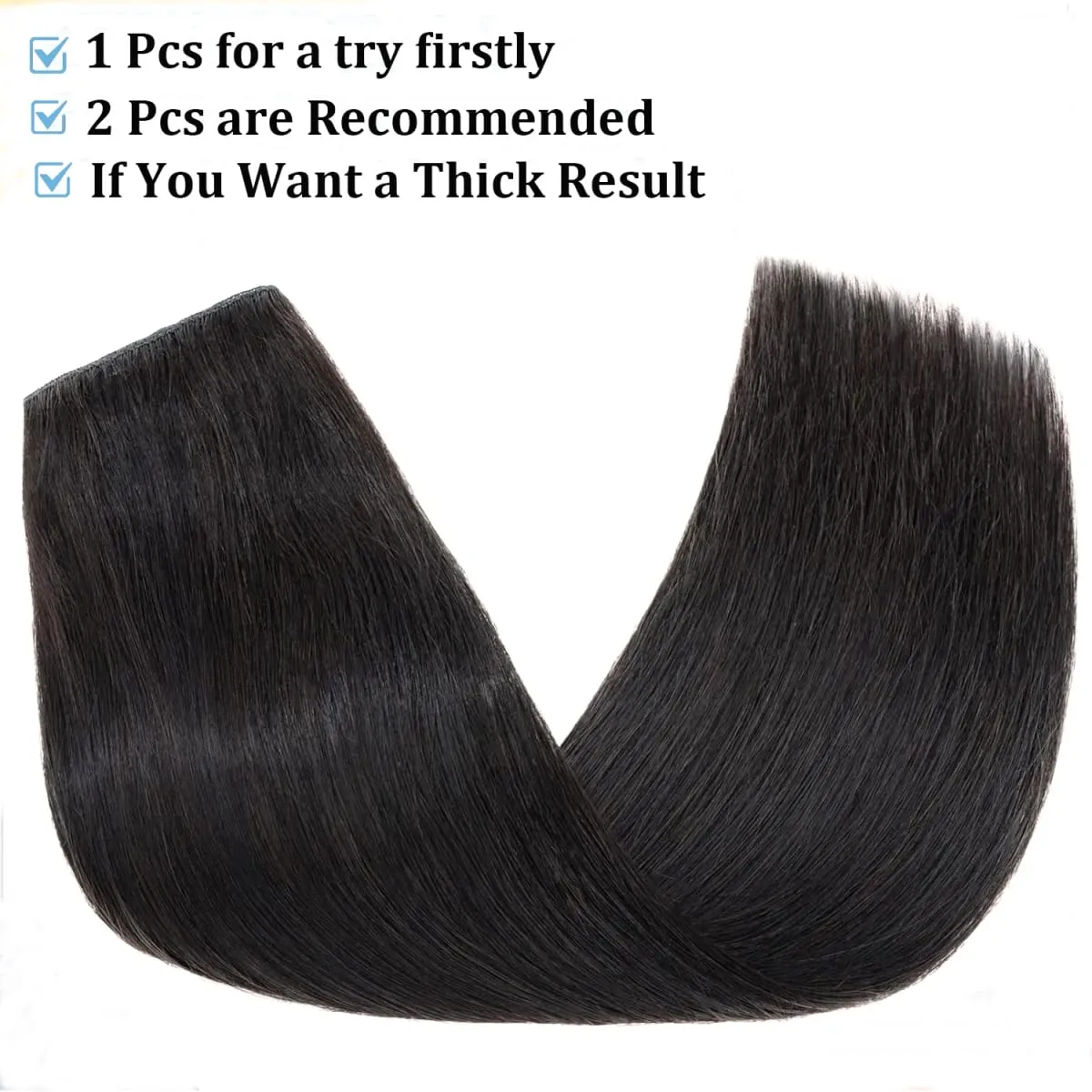 Klip Dalam Satu Bagian Lurus 10 Inci dengan 5 Klip Ekstensi Rambut Manusia Klip Rambut Remy Brasil Dalam Ekstensi Rambut Alami