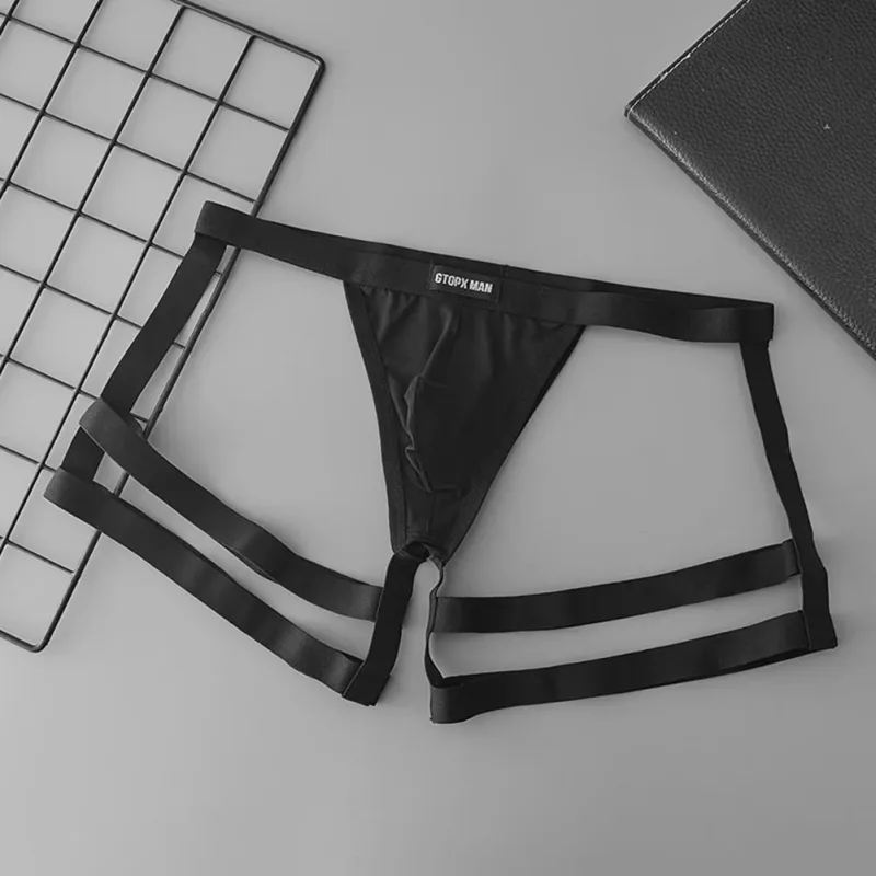 Slip perizoma elastico traspirante da uomo con bretelle a vita bassa con design a tasca convessa a U adatto per la primavera estate autunno inverno — image 11