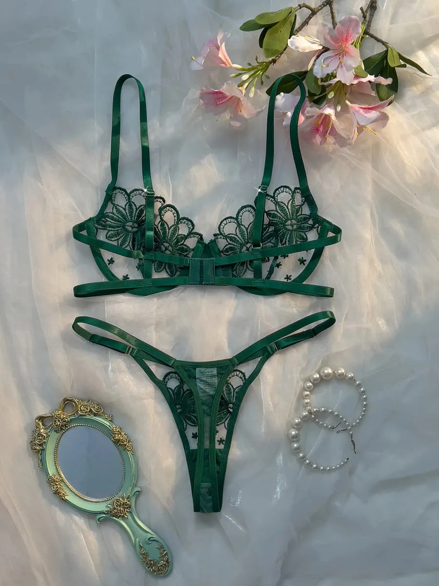 Dame ungdommelig Daisy sommerundertøj semi-transparent broderet sød sød justerbar stil dameundertøj — image 6