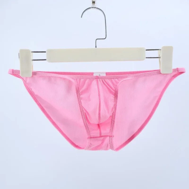 Men Fashion Ribbing Sexy High Fork Underwear Briefs U Convex Pouch Low Rise Man Comfortable Underpants Quick-drying