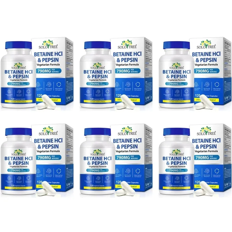 Betaine HCl Pepsin Capsules 790mg Vegetarian For Digestive Acid Balance & Nutrient Absorption Support Adult 120 Count — image 13