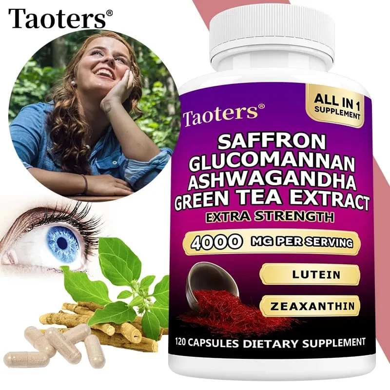 Saffron Supplements with Ashwagandha - Mood Balance Stress Relief & Mental Clarity – Cortisol Support for Women & Men — image 1