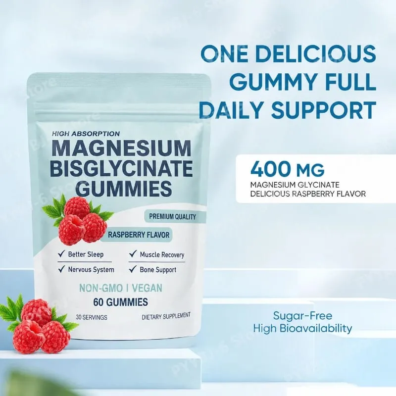 Magnesium Bisglycinate Gummies Chelated Magnesium Daily Mineral Support Vegan Raspberry Flavor Non-GMO Gluten Free 60 Count — image 6