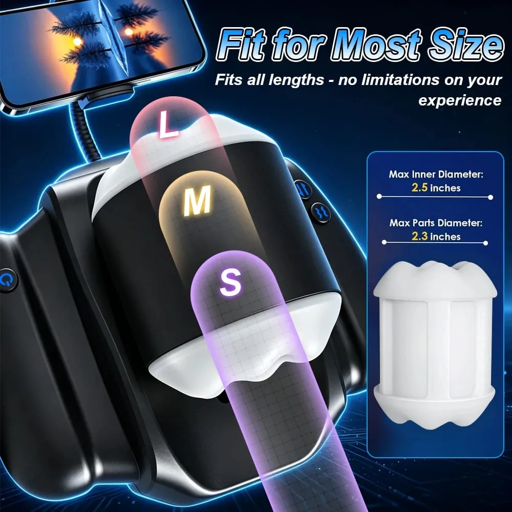 9 Frequencies Automatic Telescopic Vibrating With phone holder Male Masturbator Cup Penile Stimulator Adult Sex Machine for Men — image 3