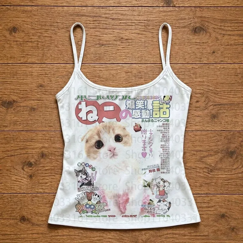 Kawaii Top Women Aesthetic Emo Crop Tops Y2k Gothic Clothes Women Women's Cropped Shoujo Girl Aesthetic Tanks & Camis Summer — image 5