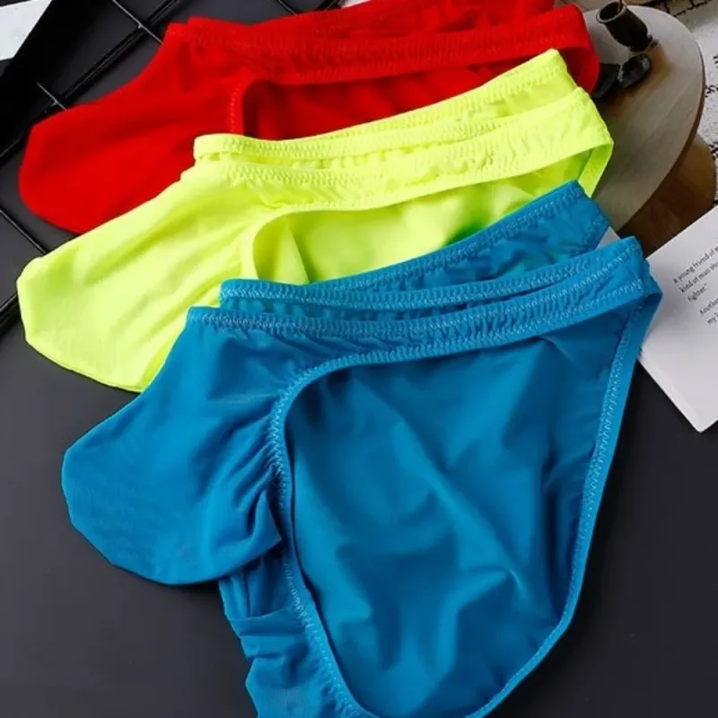 Schnell trocknende, ultradünne Slips aus Eisseide, niedrige Taille, nahtlos, für Herren, Unterwäsche, U-Beutel, Dessous, Netzhöschen, Reisen — image 4