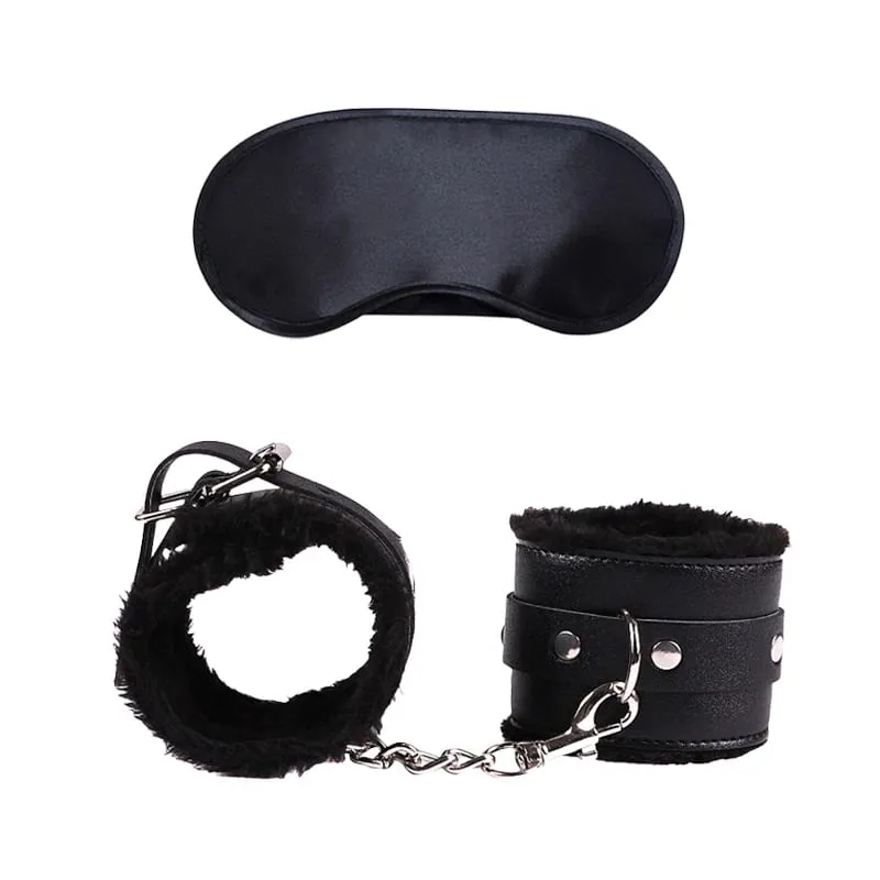 Sex Toys For Women Bdsm Set Sexy Leather Plush Sex Toys Bondage Kit Handcuffs Feather Blindfold Fetish Flirt Goods For Adults — image 8