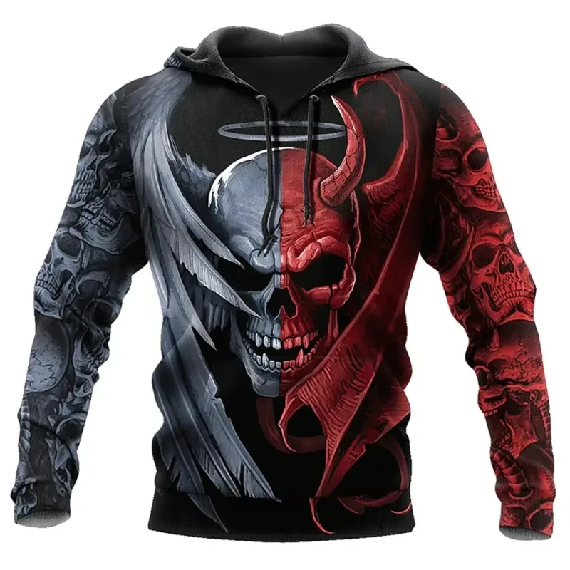 Vintage Skull 3D Print Hoodie Men/Women Casual Fashion Hoodies 2026 Pullover Sweatshirts Oversized Unisex Men Coat — image 9