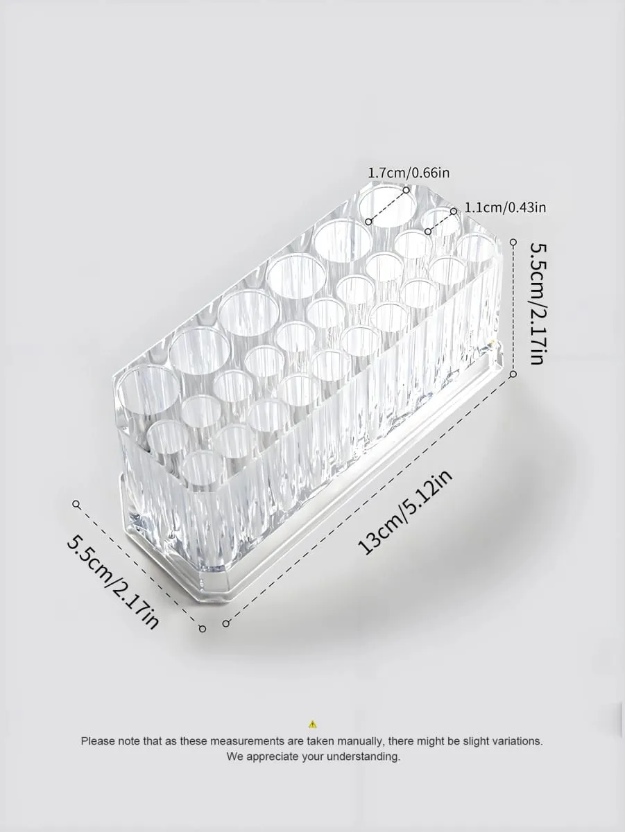 1pc Clear Acrylic 26Hole Brush Stand Multifunctional Makeup Brush Holder Display Case for Nail Art Tools and Cosmetic Brushes