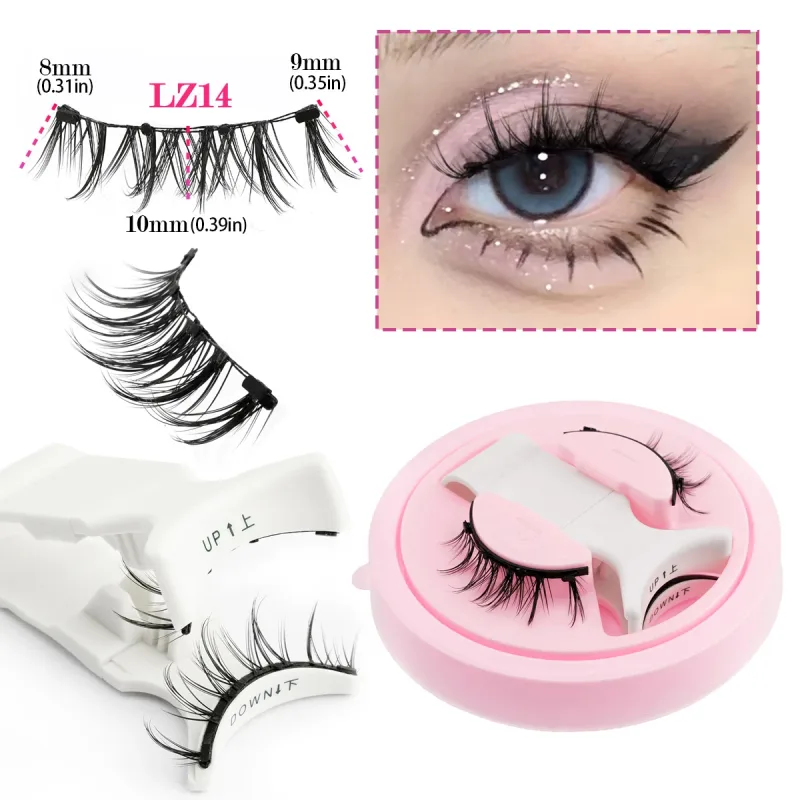 Magnetic Eyelashes 1Pair No Glue Needed 3D Natural Wispy Fake Lashes With Clip Reusable Women Beauty Eye Makeup