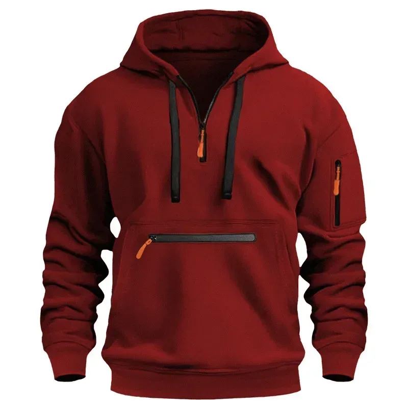 2025 New Men's Hoodies Winter Hooded Shirt Wear Fleece Multi Pocket Fashion Tops Hoody Loose Oversized Pullover Man Clothing — image 12