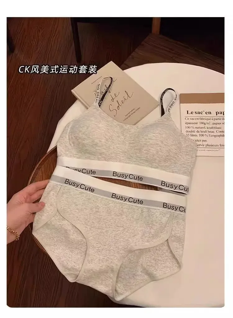 Sports Style Thin Underwear Set with a Collection of Accessory Breasts No Steel Ring Underwear And Two-Piece Underwear — image 2