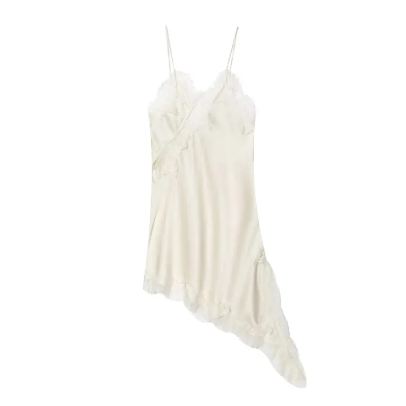 Summer New Fashion Women's Dresses Satin Lace Slip Sexy Asymmetrical Hem Nightgown Casual Party Dresses Wear Y2k Clothes — image 10