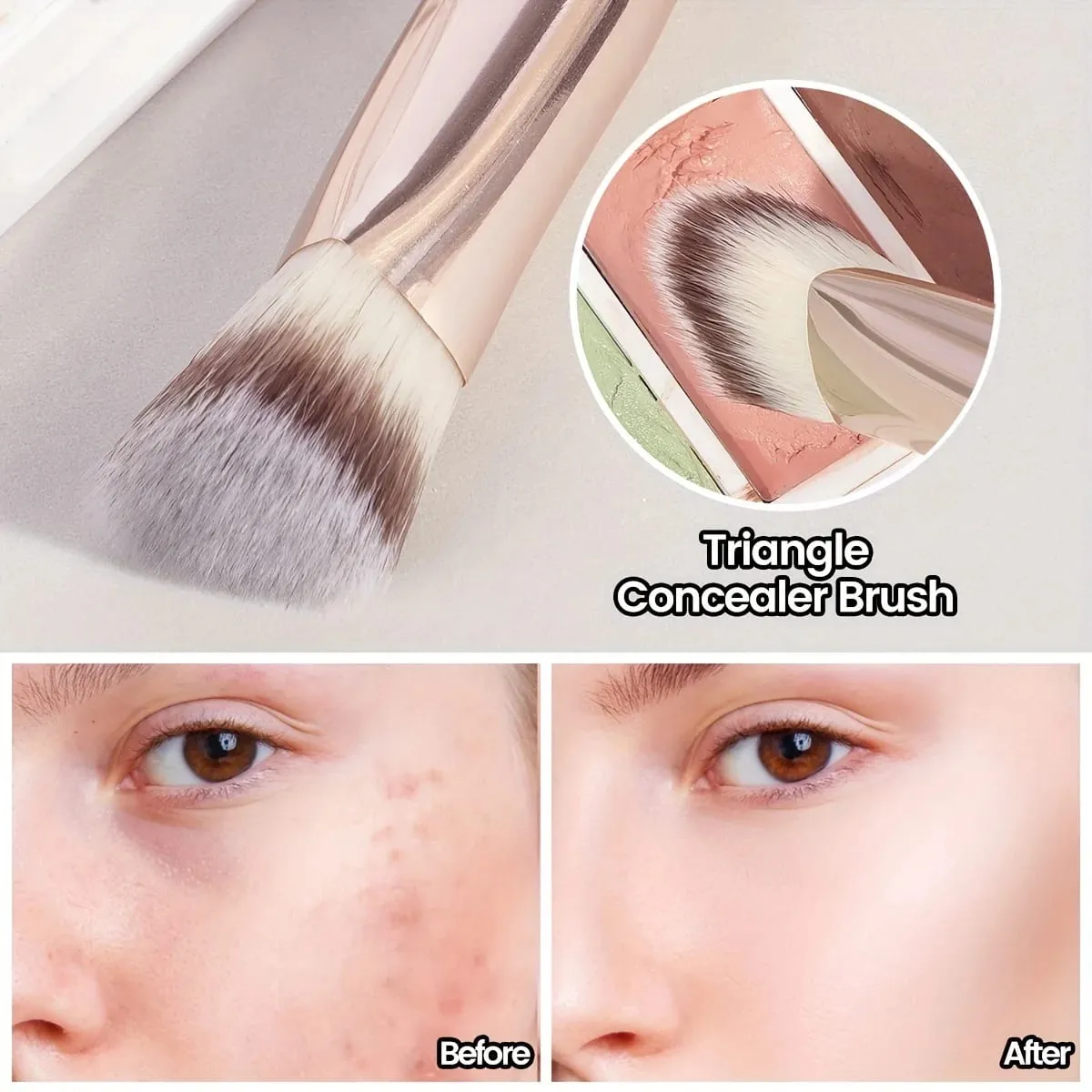 Premium Concealer Brush Triangle Brush Head Soft Synthetic Bristles Fit for The Skin — image 6