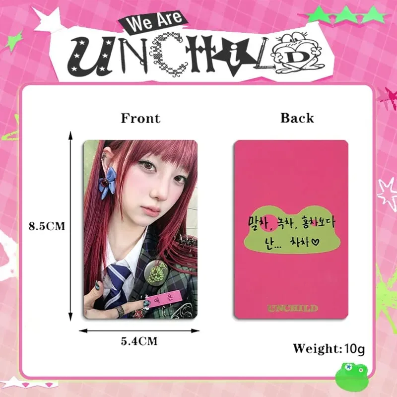 K-pop UNCHILD 6pcs/set New Album "UNCHILD" Pajama Card Nameplate Card Postcard Collectible Card Photo Card Yeeun Heikie Ako — image 2