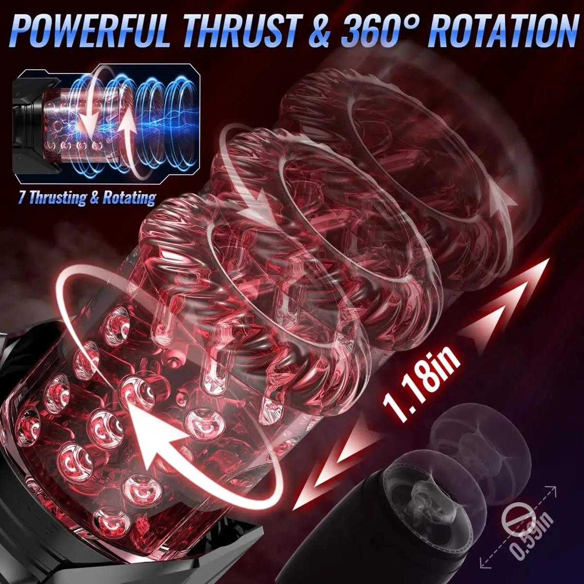 Automatic Male Masturbator 7 Thrusting Rotating Licking Sucking Sex Machines Penis Pump Adult Toys Pocket Pussy Sex Toy for Men