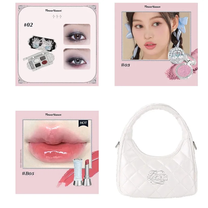Flowerknows Makeup Set Gift Kit Shimmer Full Box Blush Langdurige fluwelen lipcrème met zakje Kit De Maquiagem — image 15