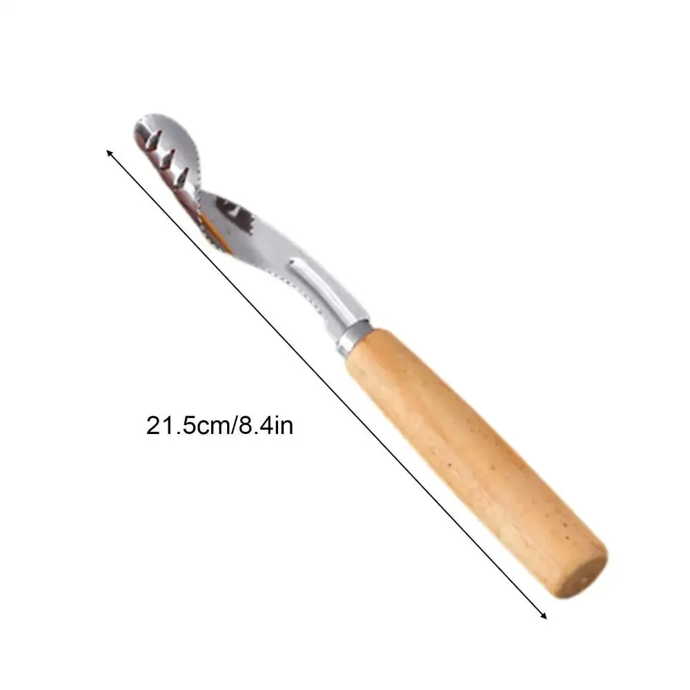 Stainless Steel Fruit Corer Multi-Function Pitter with Wood Handle Kitchen Fruit Slicing Cooking Juicing Canning Platters Tool