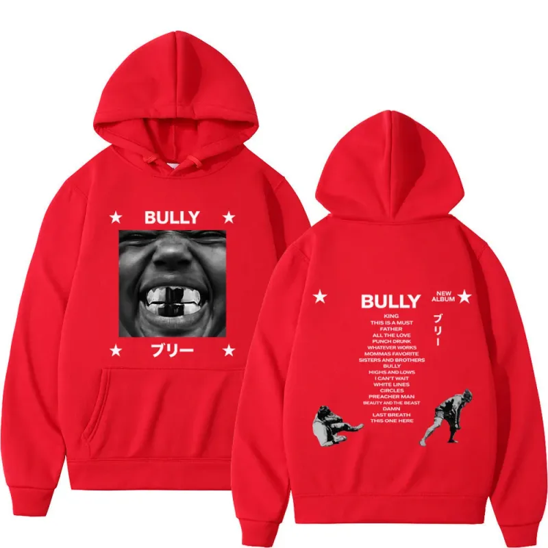 Kanye West Bully Album 2026 Tour Print Hoodie Men Women Gothic Punk O-Neck Pullover Loose Casual Hip-hop Streetwear Sweatshirts — image 11