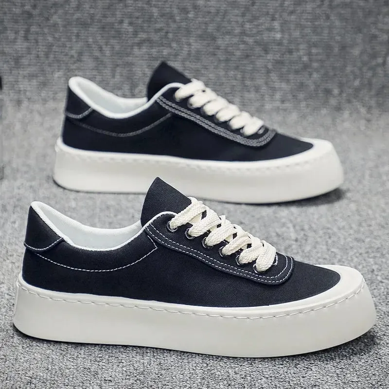 2026 New Fashion Comfortable Breathable Man Shoes Men's Canvas Sneakers Outdoor Thick Sole Casual Board Shoes for Man — image 5