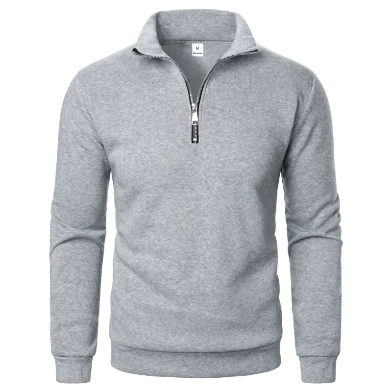 Spring Autumn new Casual Half Zipper stand collar sweatshirt Trend Simple slim men Pullover long sleeve tops Men's sweatshirt — image 10