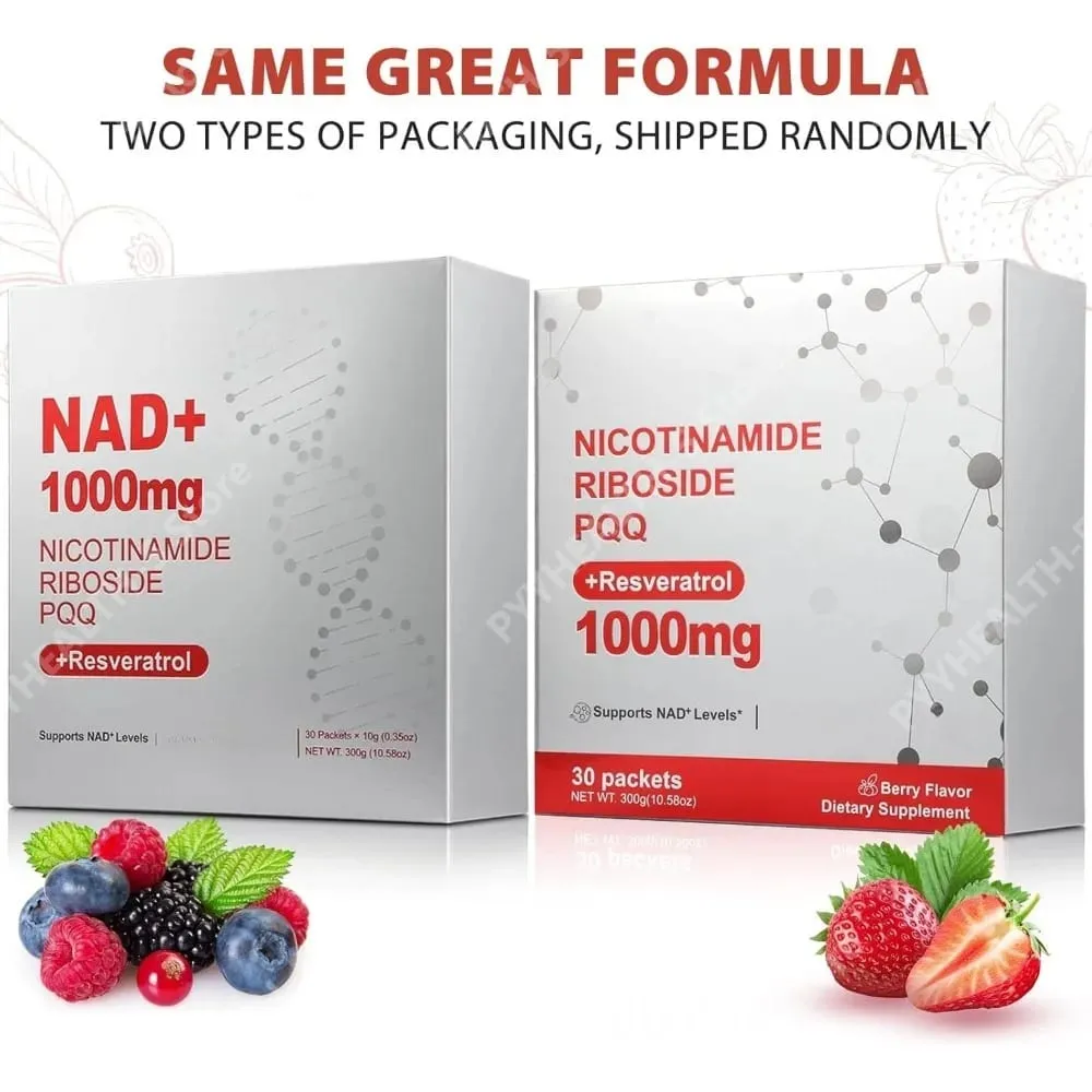 NAD+ Liquid Supplement 1000mg High-Potency with Resveratrol PQQ Support Cellular Energy Focus 30 PCS