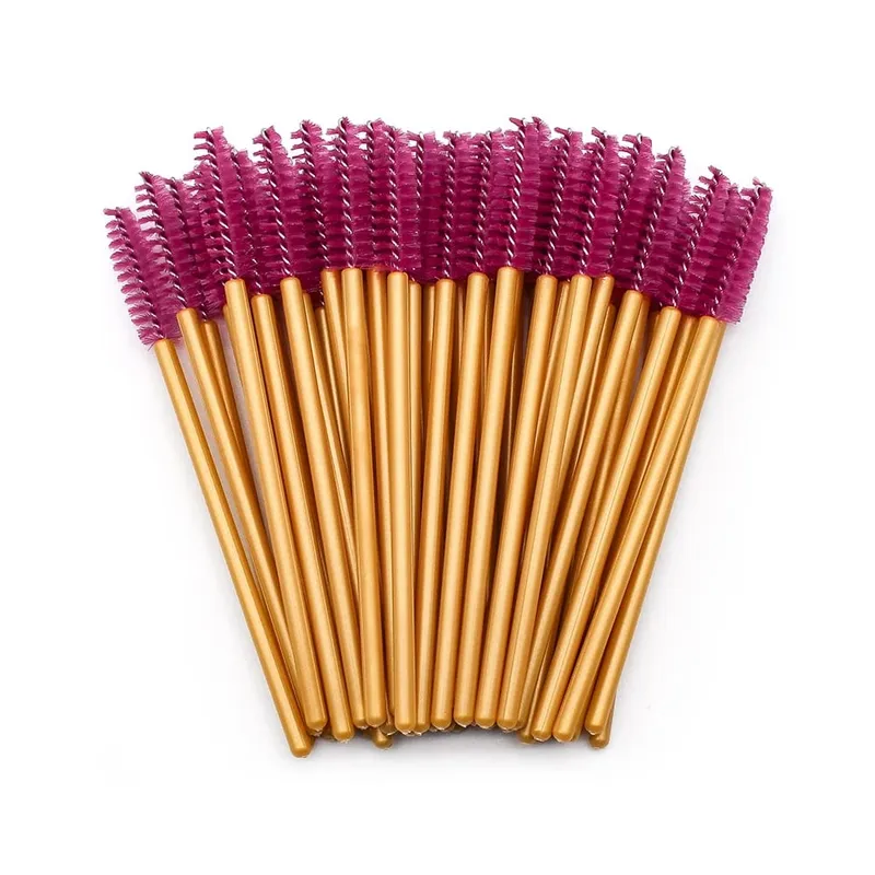 50Pcs Disposable Eyelash Makeup Brush Mascara Wands Gold Mini Eye Lash Brushes Short Eyebrow Comb Eyelashes Extension Tool — image 9