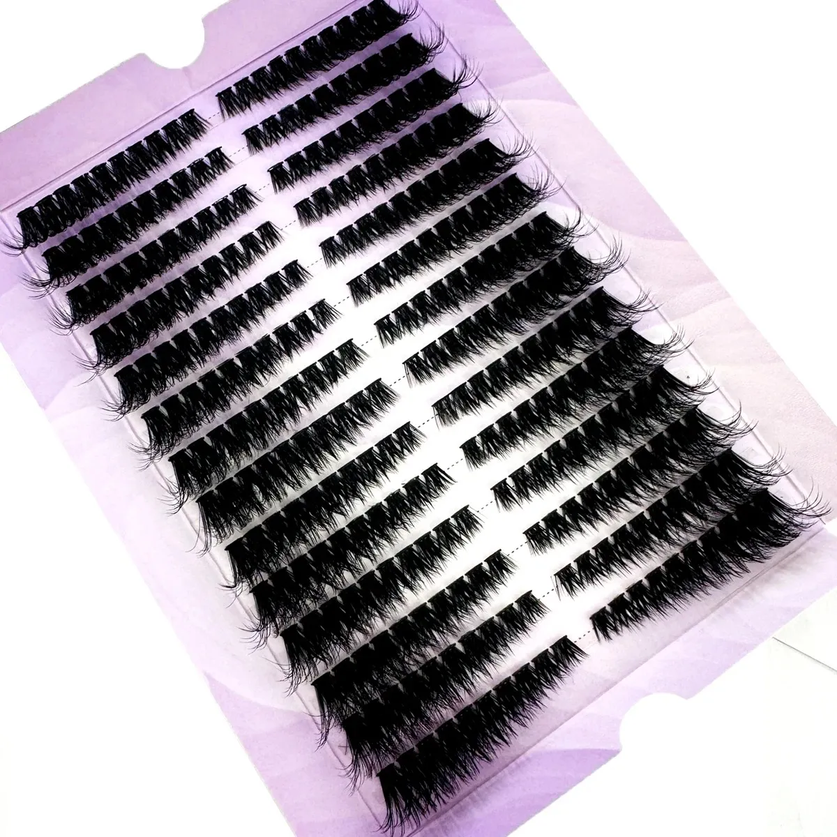 14 rader Individuella franskluster med stor kapacitet DIY 50D/80D/100D Handgjorda fluffig volym lösögonfransar Cat Eye fransförlängning