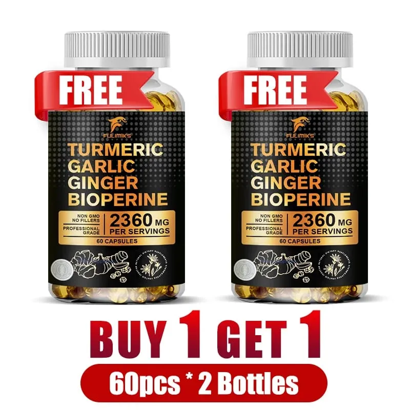 Buy 2 Get 2 Free! Turmeric Curcumin Supplement with BioPerine & Garlic for Joint Support Immune Health & Anti Inflammatory — image 9