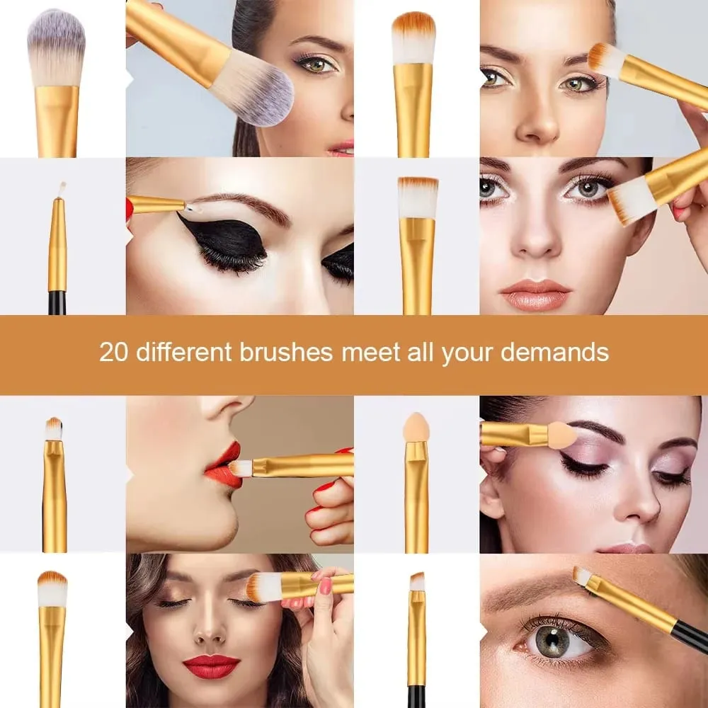 Makeup Brushes Set Premium Synthetic Kabuki Foundation Concealers Powder Blush Blending Face Eye Shadows Brush Set — image 5