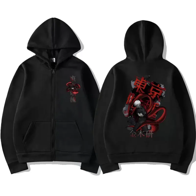 Anime Tokyo Ghoul Kaneki Ken Graphic Zipper Hoodie Men Women Casual Hooded Pullover Fashion Oversized Zip Up Sweatshirts Jackets — image 11