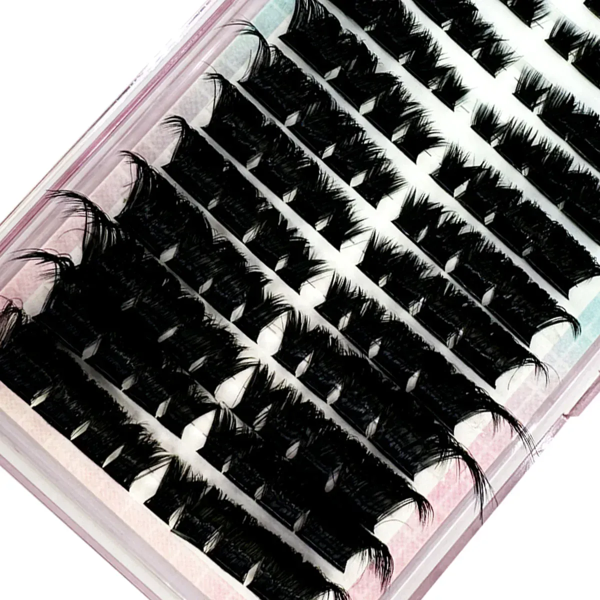 Nový hustý Fluffy Single Mix 3D Segmented Natural Minkr Prodlužování řas Fox Eye Effect LashesClusteIndividual umělé řasy — image 4