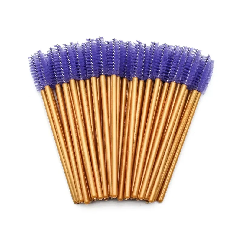 50Pcs Disposable Eyelash Makeup Brush Mascara Wands Gold Mini Eye Lash Brushes Short Eyebrow Comb Eyelashes Extension Tool — image 13