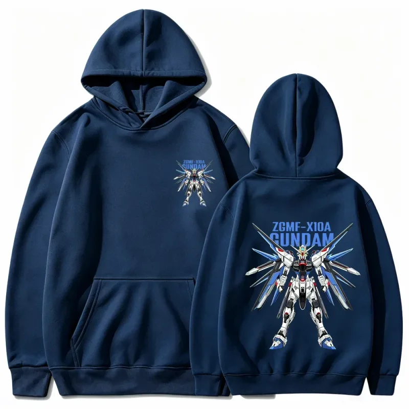 Gundam Hoodie Mecha Robot Anime ZGMF Mobile Suit Streetwear Aesthetic Vintage Black Oversized Casual Sport Sweatshirts — image 4