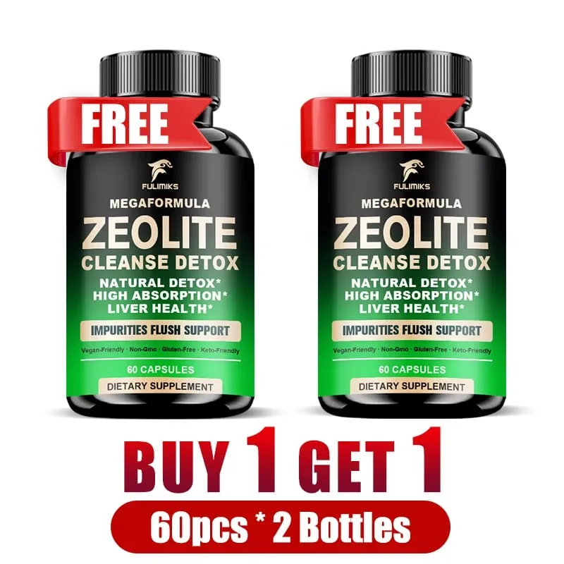Buy 2 Get 2 Free! Zeolite Cleanse Detox Capsules Clinoptilolite Clay for Heavy Metal & Toxin Removal Natural Full-Body Cleanse