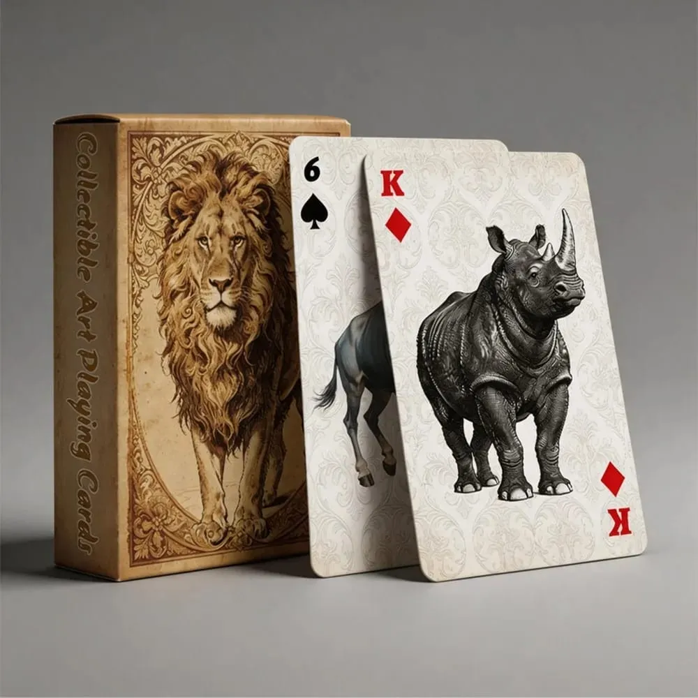 Savannah Animal Playing Cards Premium Paper Deck Smooth Shuffling Poker Cards for Party Board Games and Magic Performance — image 1